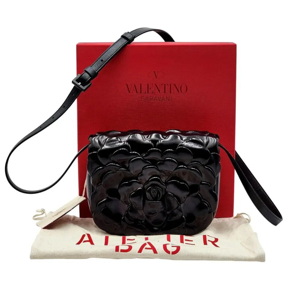 VALENTINO GARAVANI ATELIER BAG 03 ROSE EDITION BLACK NWT - Picture 1 of 16